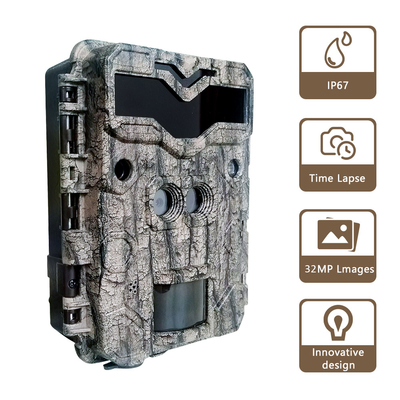 32MP Dual Lens HD Hunting Cameras 4K Game No Glow Wildlife Camera
