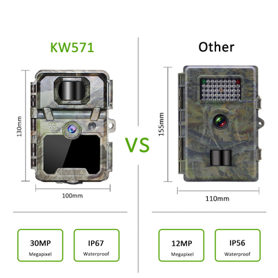 KW571 Factory OEM ODM Mini Wildlife Scouting Timelapse Trail Camera IP67 No-Glow CMOS Sensor and SD Memory night vision