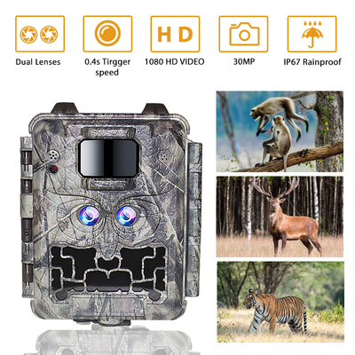 KW591 wildlife camera no-glow dual sensors 1080P waterproof IP67 0.4s trigger speed up to 512GB storage Hunting Camera