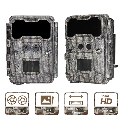 Outdoor hunting camera KW696 dual-lens 30MP waterproof IP67 1080p night vision up to 512GB storage no-glow trail camera