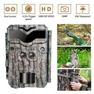 Experience the Thrill of Hunting with HD Hunting Cameras 32MP Dual-Lens Trail Camera with 4K Video and 100ft Night Vision