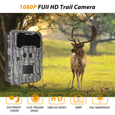 30MP HD Hunting Cameras with No-Glow LED Night Vision and PIR Function for Wildlife Surveillance