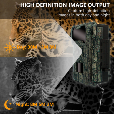 30MP HD Hunting Cameras with No-Glow LED Night Vision and PIR Function for Wildlife Surveillance
