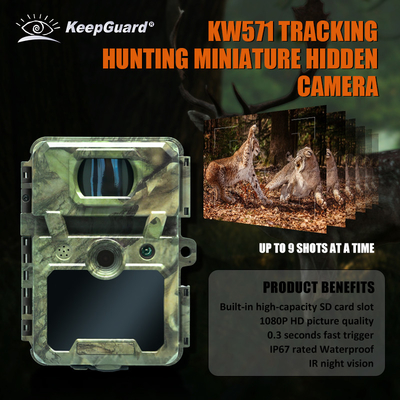 Mini Wireless Wildlife Scouting Camera with 30MP Camouflage IP66 Waterproof and PIR Function for Hunting and Security