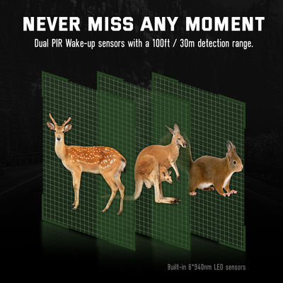 32MP Dual Lens HD Hunting Cameras 4K Game No Glow Wildlife Camera