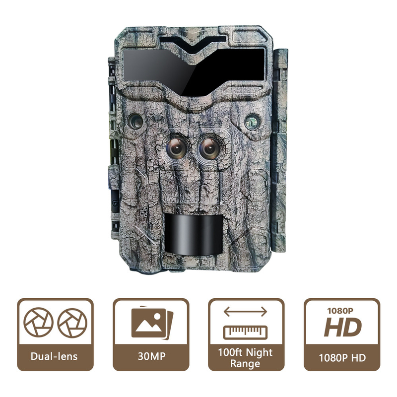 KW698A hunting trail camera dual-lens 2-sensors scouting camera 4K game camera night vision