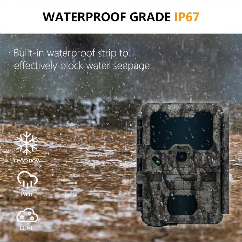 Hunting camera with WIFI connection KW865 waterproof IP67 IR flash range up to 82 feets night vision 20MP/1080P for wildlife watching