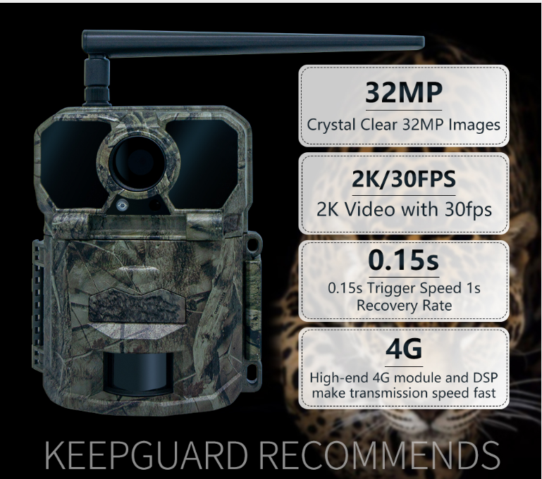 Trigger Speed 0.5 Seconds 4G Hunting Camera 0.8 Lbs Compact Motion Activated Camera for Remote Hunting Surveillance