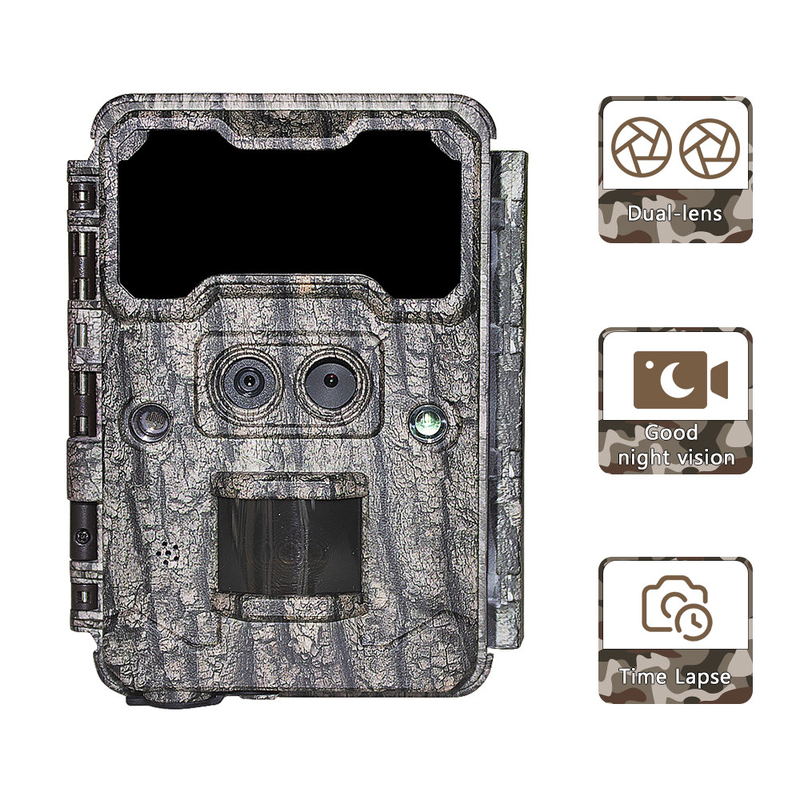 Native 13MP CMOS Dual Lens Trail Camera Hunting Camera 0.3s Nigh Vision Wildlife camera