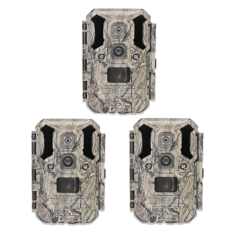 0.4s Trigger Speed Outdoor Hidden Trail Camera IP67 With Two Lens Low Glow Flash Light