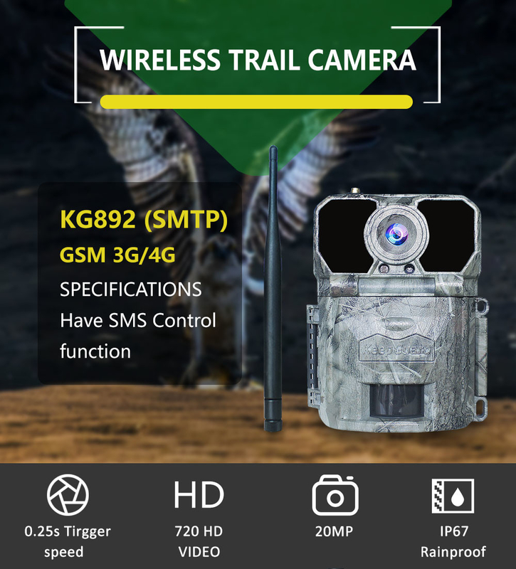 25m IR MMS GPRS Cellular Game Camera Dynamic 4G Wireless SMTP