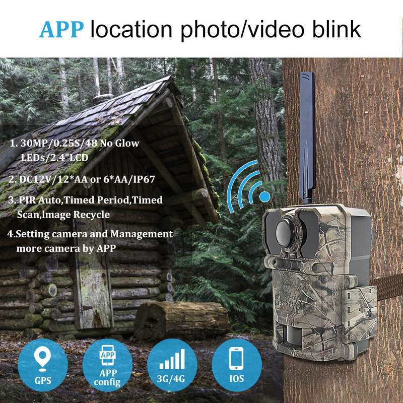 Outdoor Hunting Camera 30Mp 1080P Trail Wildlife Camera With MMS SMTP FTP